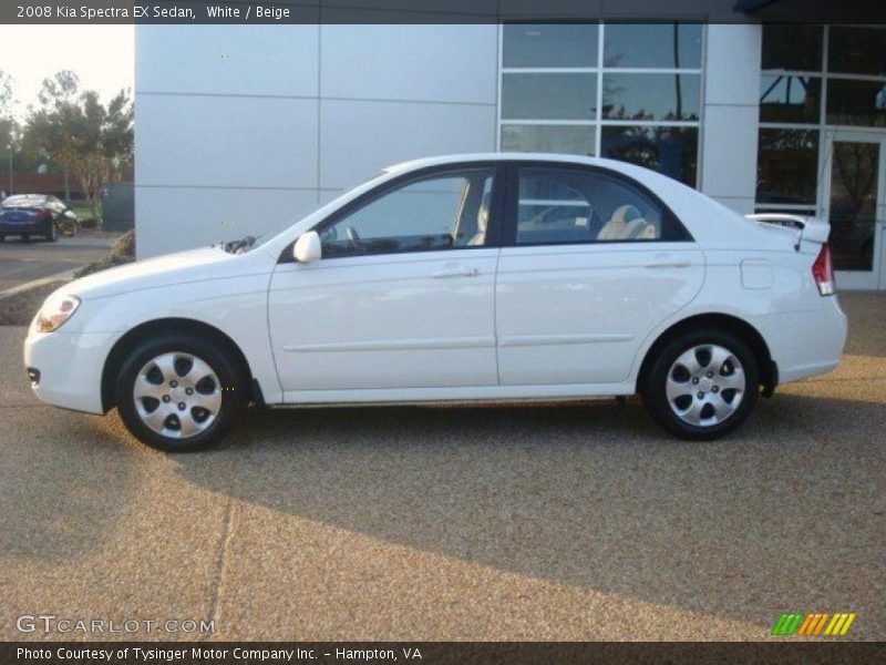 White / Beige 2008 Kia Spectra EX Sedan