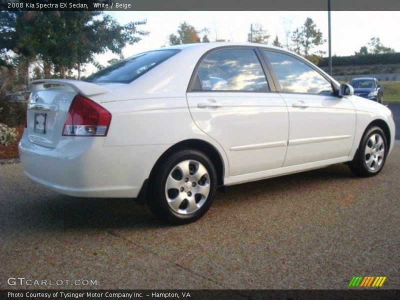 White / Beige 2008 Kia Spectra EX Sedan