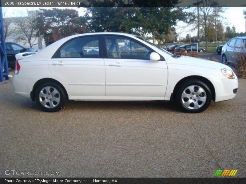 White / Beige 2008 Kia Spectra EX Sedan