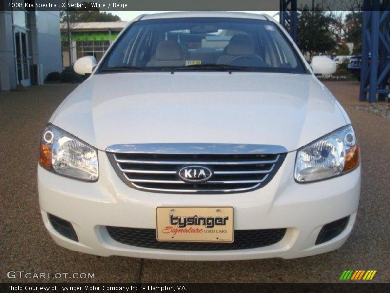 White / Beige 2008 Kia Spectra EX Sedan