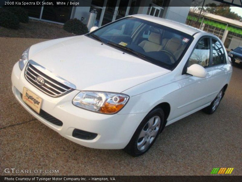 White / Beige 2008 Kia Spectra EX Sedan