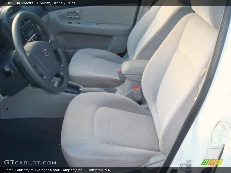 White / Beige 2008 Kia Spectra EX Sedan