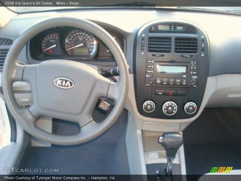White / Beige 2008 Kia Spectra EX Sedan