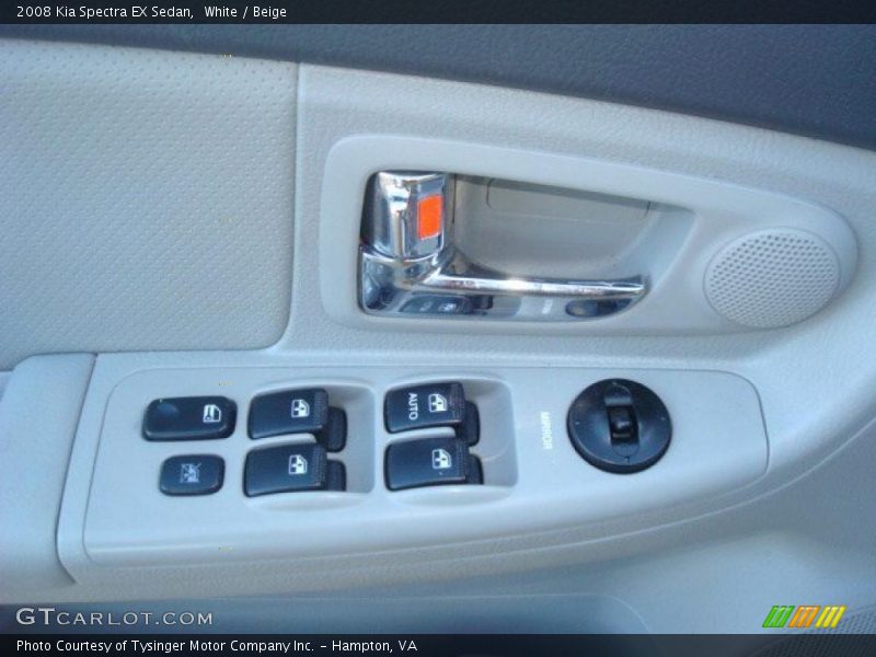 White / Beige 2008 Kia Spectra EX Sedan