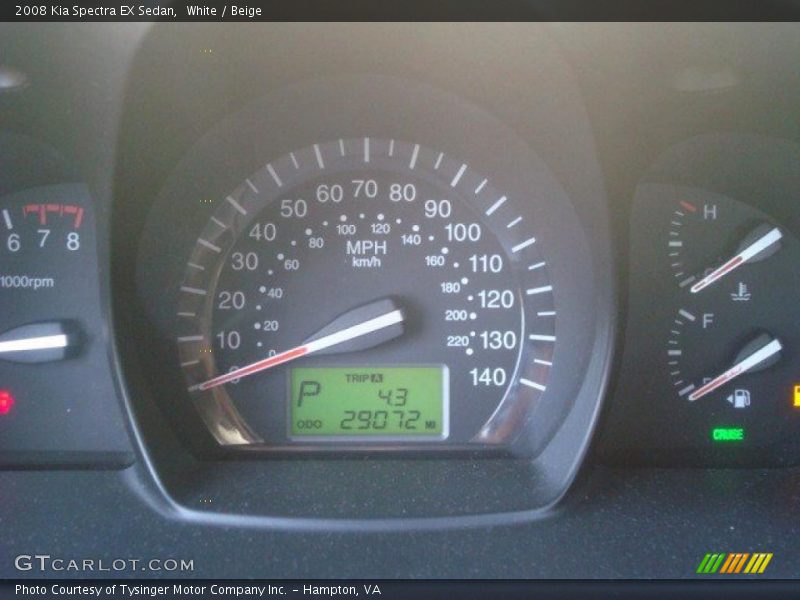 White / Beige 2008 Kia Spectra EX Sedan