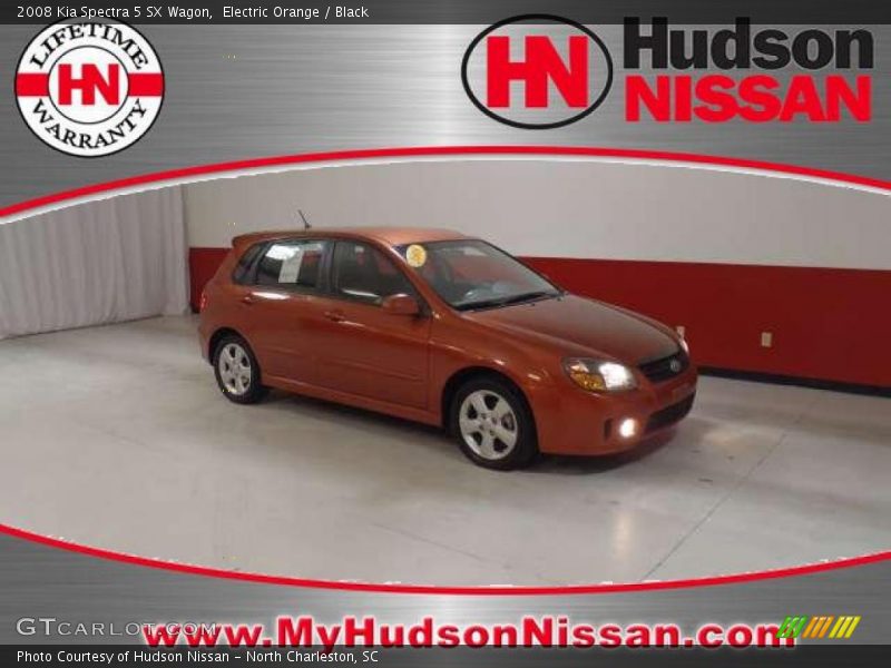 Electric Orange / Black 2008 Kia Spectra 5 SX Wagon