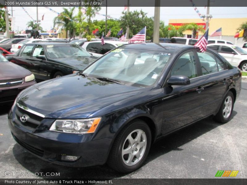 Deepwater Blue / Gray 2006 Hyundai Sonata GLS V6