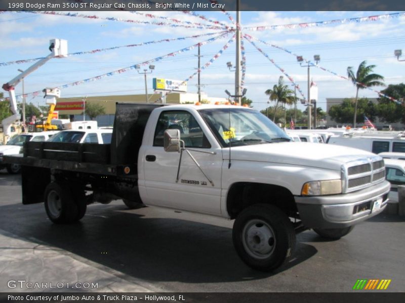 Bright White / Mist Gray 1998 Dodge Ram 3500 ST Regular Cab Chassis
