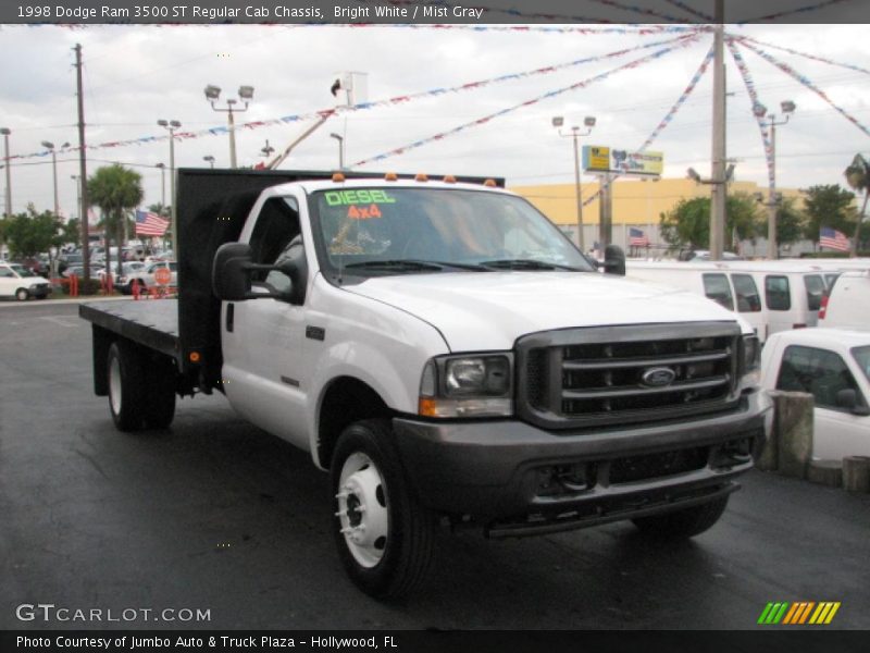 Bright White / Mist Gray 1998 Dodge Ram 3500 ST Regular Cab Chassis