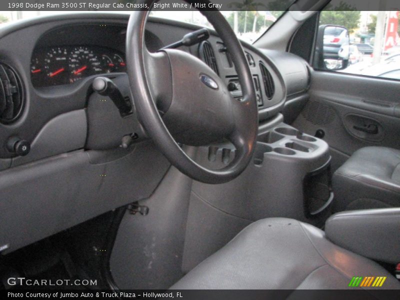 Bright White / Mist Gray 1998 Dodge Ram 3500 ST Regular Cab Chassis