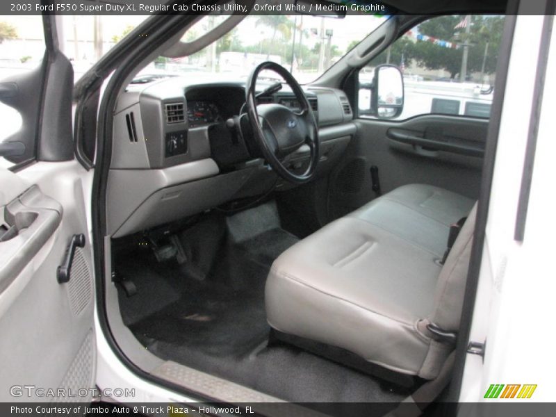 Oxford White / Medium Graphite 2003 Ford F550 Super Duty XL Regular Cab Chassis Utility