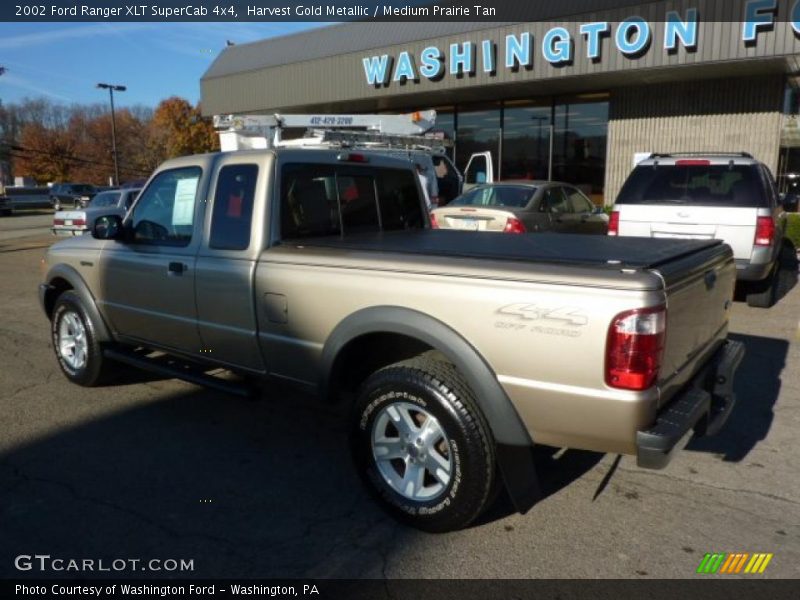 Harvest Gold Metallic / Medium Prairie Tan 2002 Ford Ranger XLT SuperCab 4x4