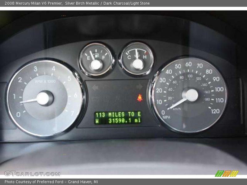 Silver Birch Metallic / Dark Charcoal/Light Stone 2008 Mercury Milan V6 Premier