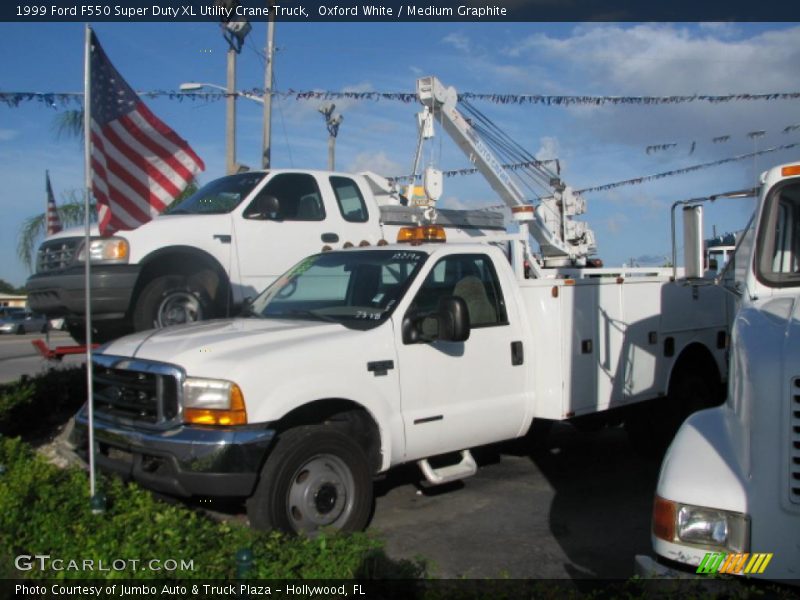  1999 F550 Super Duty XL Utility Crane Truck Oxford White