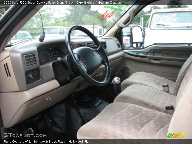 1999 F550 Super Duty XL Utility Crane Truck Medium Graphite Interior
