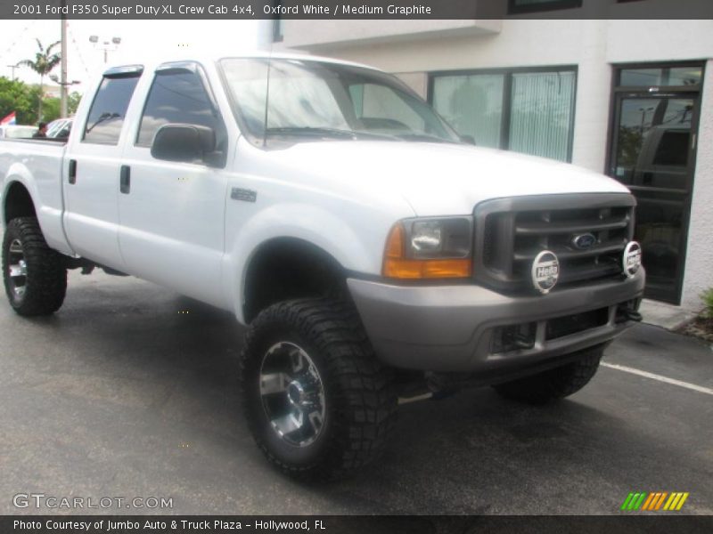 Oxford White / Medium Graphite 2001 Ford F350 Super Duty XL Crew Cab 4x4