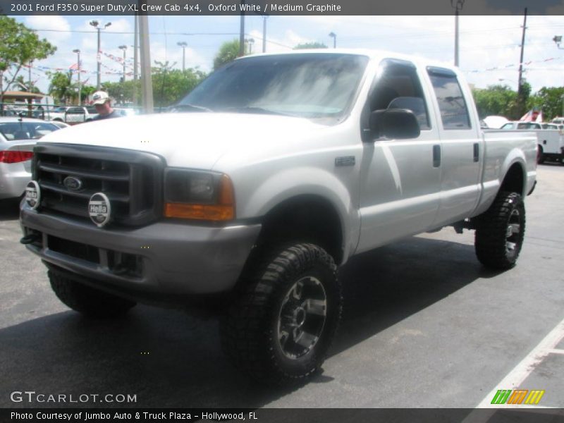 Oxford White / Medium Graphite 2001 Ford F350 Super Duty XL Crew Cab 4x4