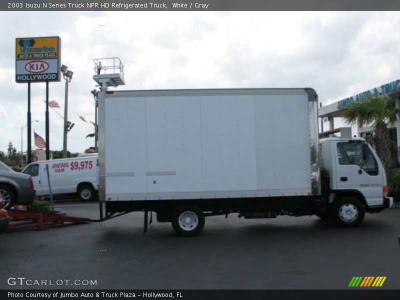 White / Gray 2003 Isuzu N Series Truck NPR HD Refrigerated Truck