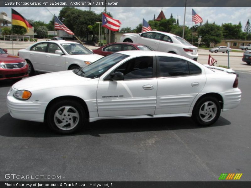 Arctic White / Dark Pewter 1999 Pontiac Grand Am SE Sedan