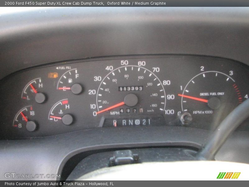 Oxford White / Medium Graphite 2000 Ford F450 Super Duty XL Crew Cab Dump Truck