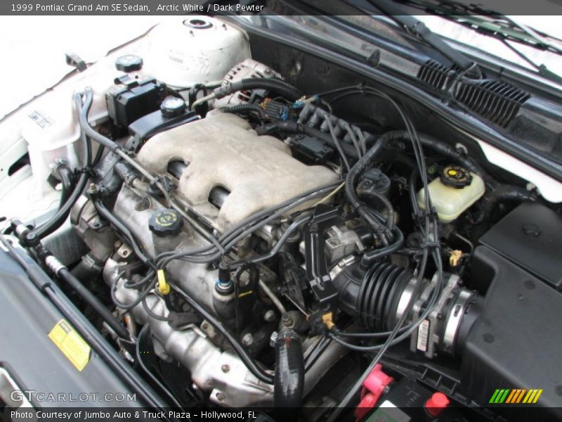 Arctic White / Dark Pewter 1999 Pontiac Grand Am SE Sedan