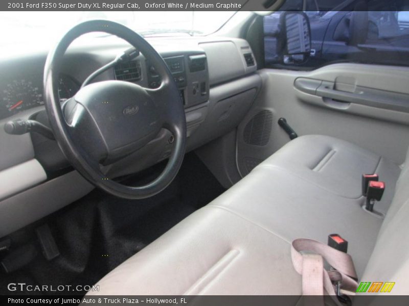 Oxford White / Medium Graphite 2001 Ford F350 Super Duty XL Regular Cab