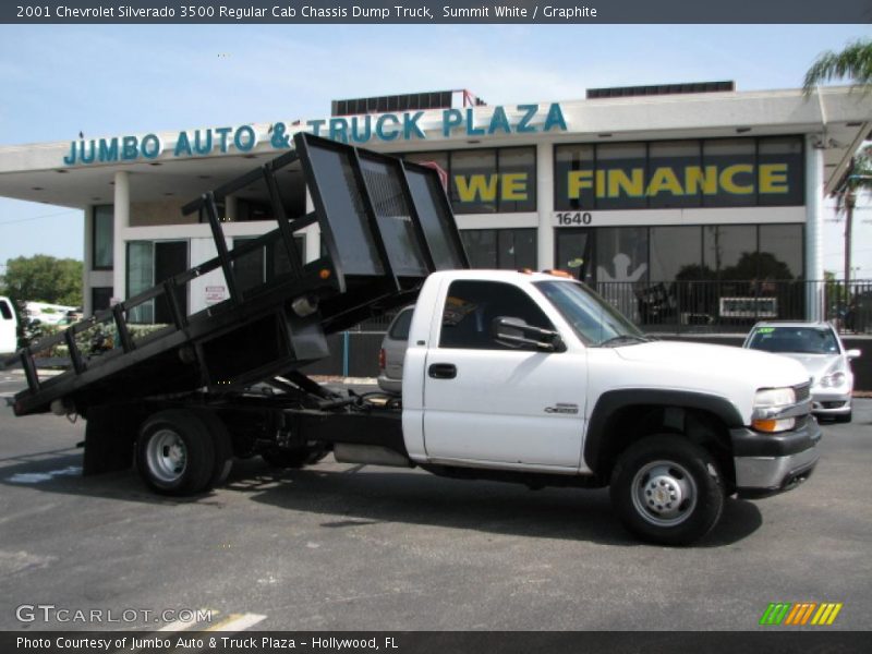 Summit White / Graphite 2001 Chevrolet Silverado 3500 Regular Cab Chassis Dump Truck