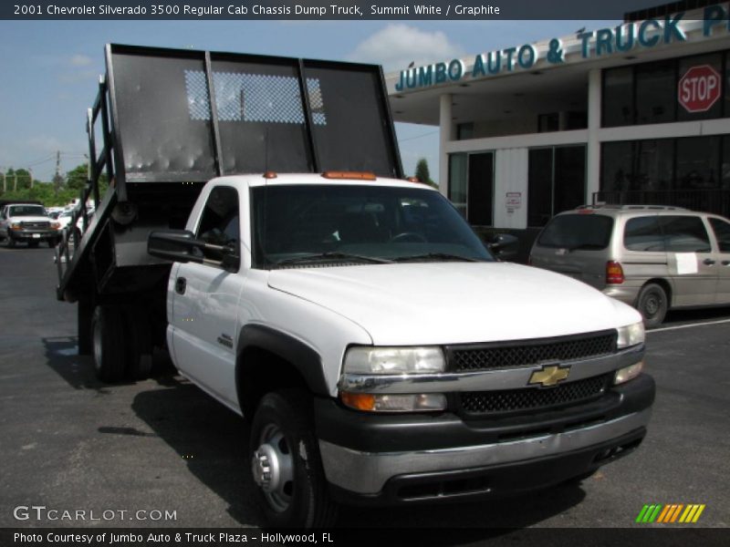 Summit White / Graphite 2001 Chevrolet Silverado 3500 Regular Cab Chassis Dump Truck