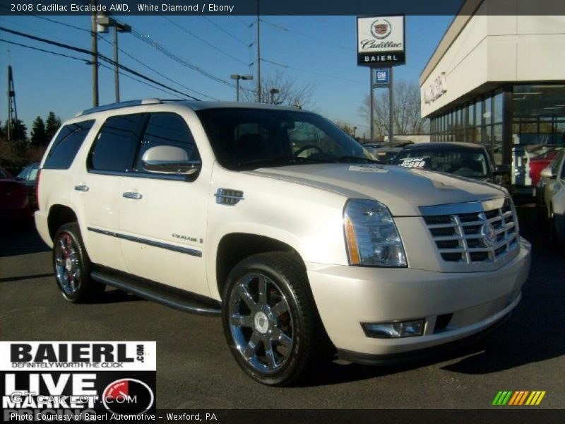 White Diamond / Ebony 2008 Cadillac Escalade AWD