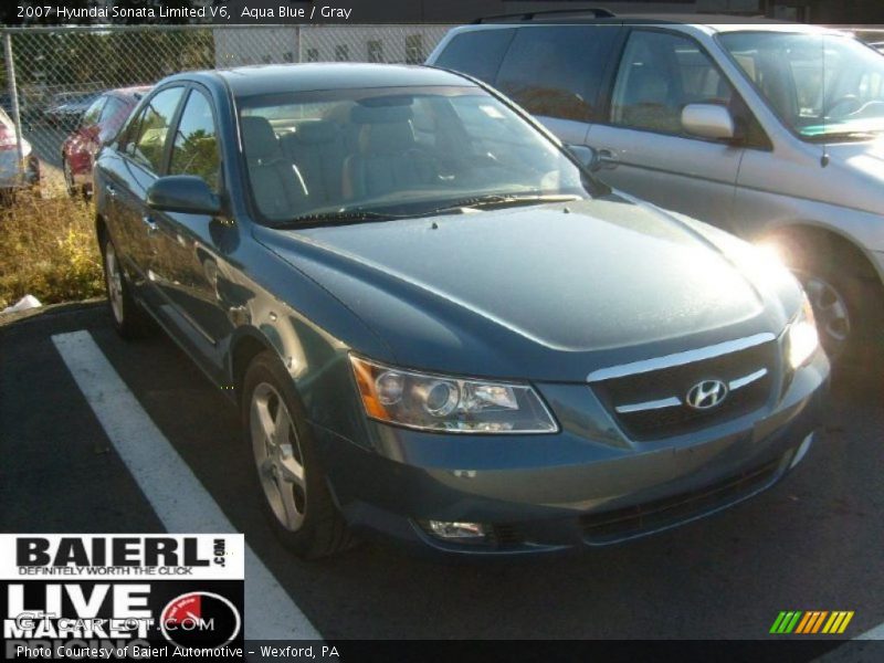 Aqua Blue / Gray 2007 Hyundai Sonata Limited V6