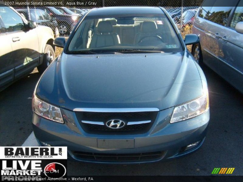Aqua Blue / Gray 2007 Hyundai Sonata Limited V6