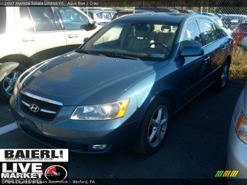 Aqua Blue / Gray 2007 Hyundai Sonata Limited V6