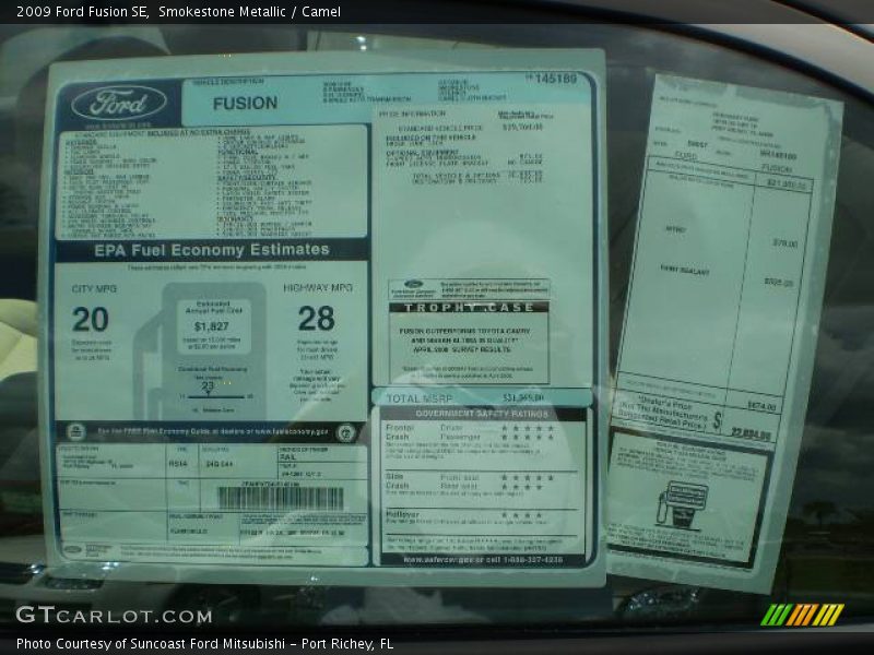 Smokestone Metallic / Camel 2009 Ford Fusion SE