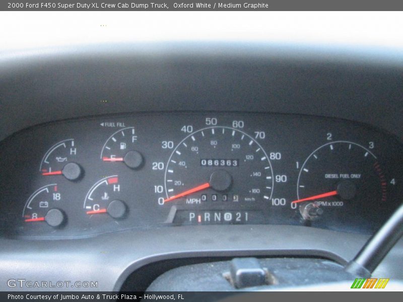Oxford White / Medium Graphite 2000 Ford F450 Super Duty XL Crew Cab Dump Truck