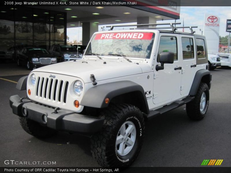 Stone White / Dark Khaki/Medium Khaki 2008 Jeep Wrangler Unlimited X 4x4