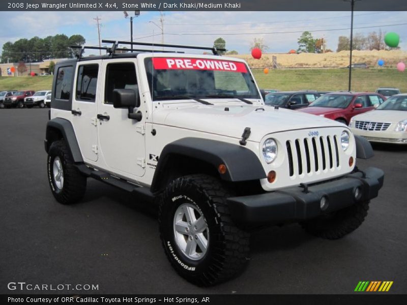 Stone White / Dark Khaki/Medium Khaki 2008 Jeep Wrangler Unlimited X 4x4