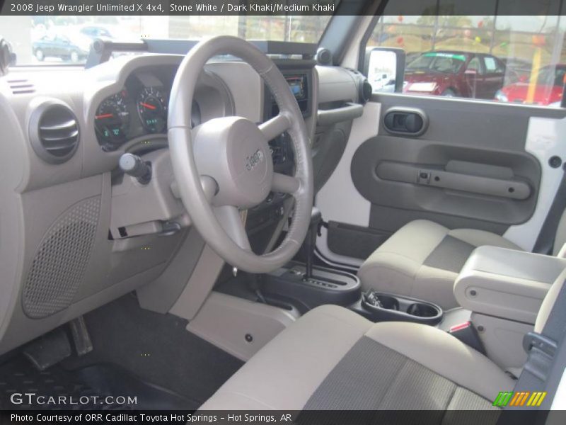 Stone White / Dark Khaki/Medium Khaki 2008 Jeep Wrangler Unlimited X 4x4