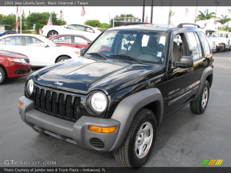 Black Clearcoat / Taupe 2003 Jeep Liberty Sport