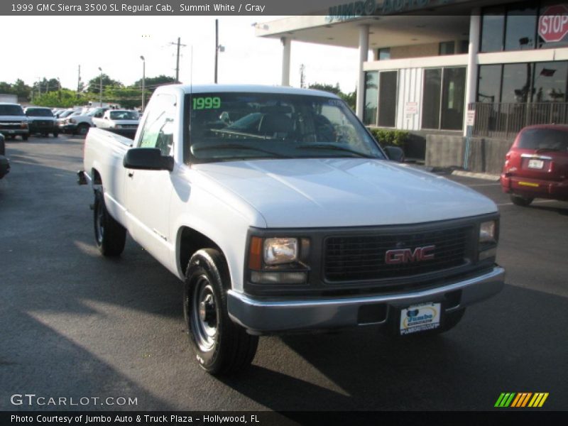 Summit White / Gray 1999 GMC Sierra 3500 SL Regular Cab