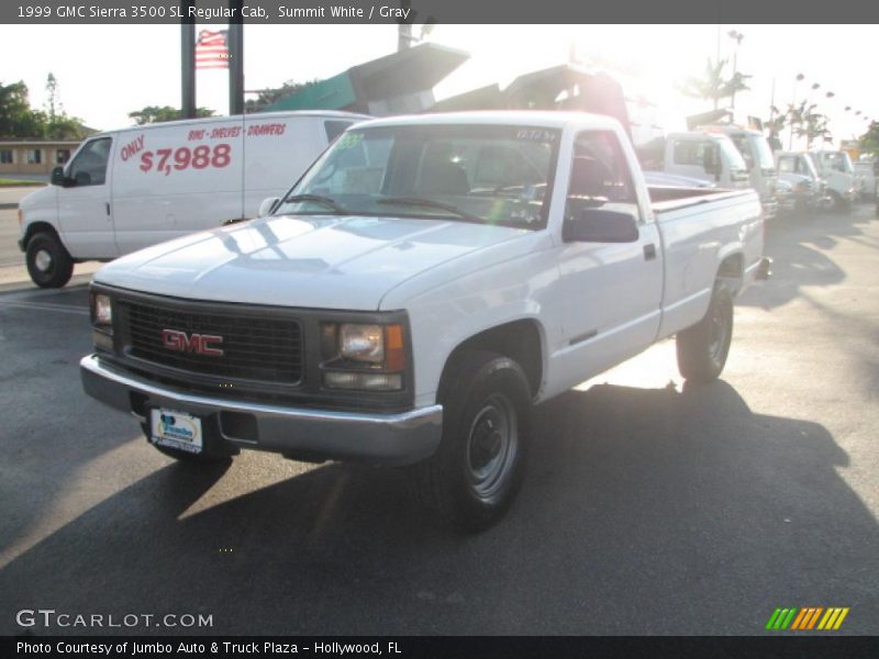 Summit White / Gray 1999 GMC Sierra 3500 SL Regular Cab