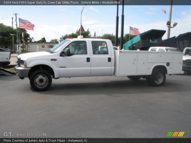 Oxford White / Medium Flint 2004 Ford F450 Super Duty XL Crew Cab Utility Truck