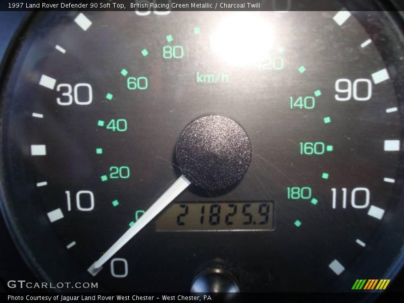 British Racing Green Metallic / Charcoal Twill 1997 Land Rover Defender 90 Soft Top