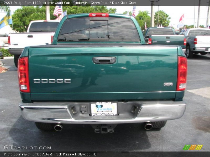 Timberline Green Pearl / Dark Slate Gray 2003 Dodge Ram 1500 Laramie Quad Cab