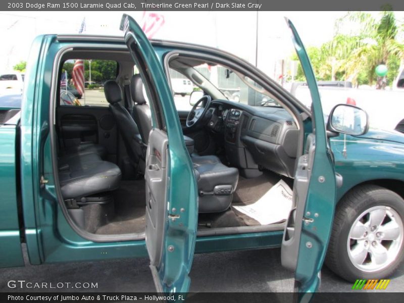 Timberline Green Pearl / Dark Slate Gray 2003 Dodge Ram 1500 Laramie Quad Cab