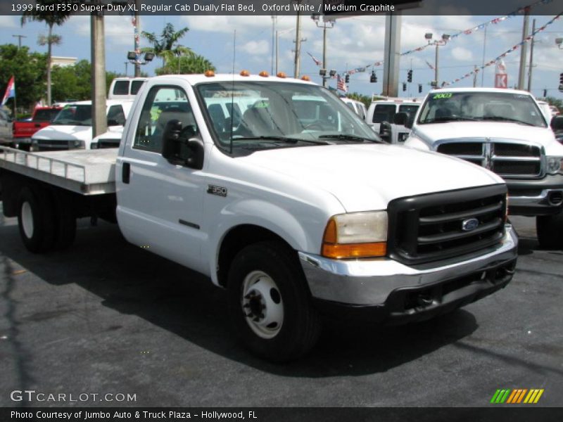 Oxford White / Medium Graphite 1999 Ford F350 Super Duty XL Regular Cab Dually Flat Bed