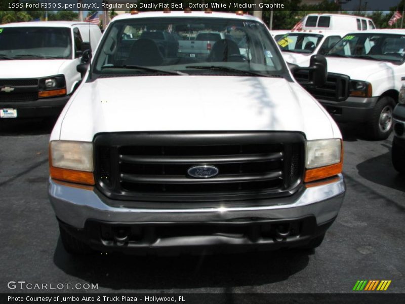 Oxford White / Medium Graphite 1999 Ford F350 Super Duty XL Regular Cab Dually Flat Bed