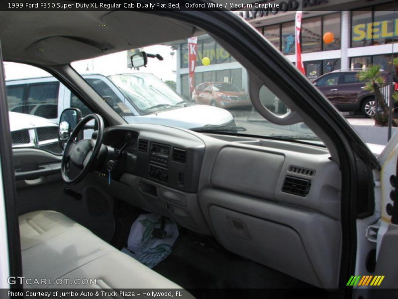 Oxford White / Medium Graphite 1999 Ford F350 Super Duty XL Regular Cab Dually Flat Bed