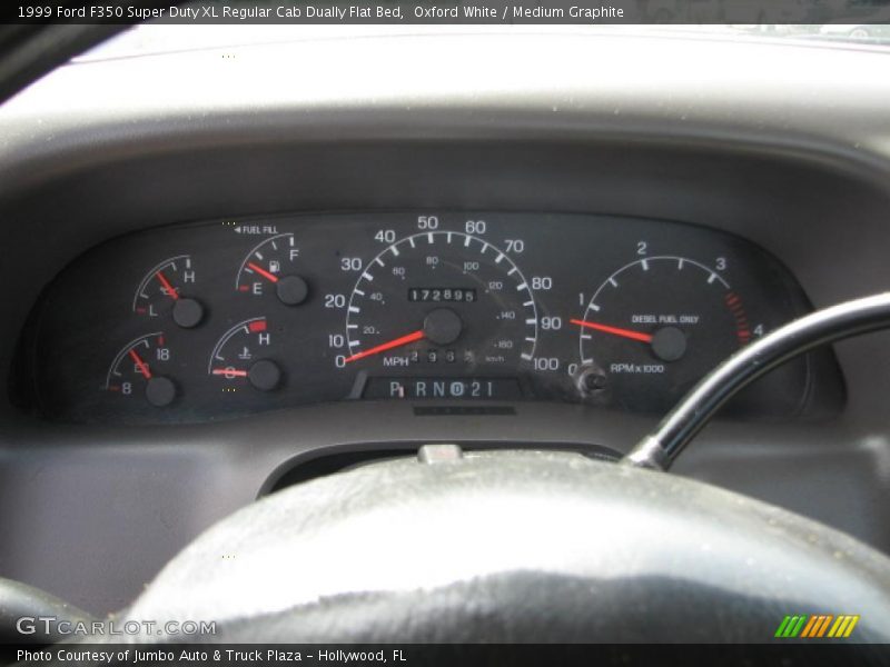 Oxford White / Medium Graphite 1999 Ford F350 Super Duty XL Regular Cab Dually Flat Bed