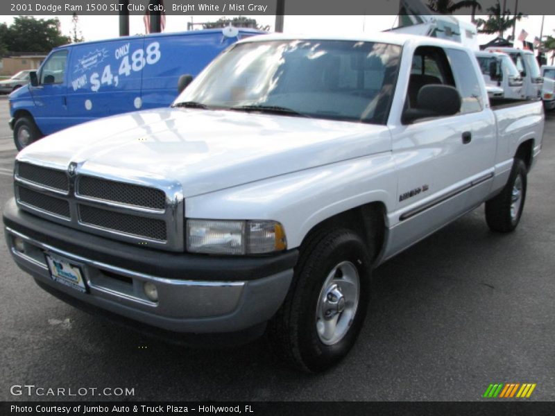 Bright White / Mist Gray 2001 Dodge Ram 1500 SLT Club Cab