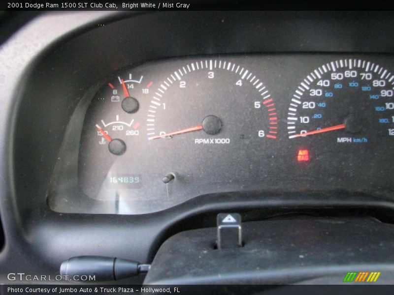 Bright White / Mist Gray 2001 Dodge Ram 1500 SLT Club Cab